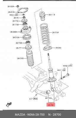 Амортизатор подвески N066-28-700 MAZDA