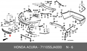 Решетка бампера 71105SJA000 HONDA