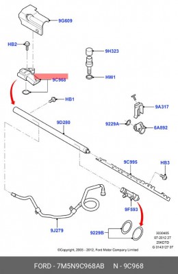 Датчик, температура топлива 7M5N-9C968-AB FORD