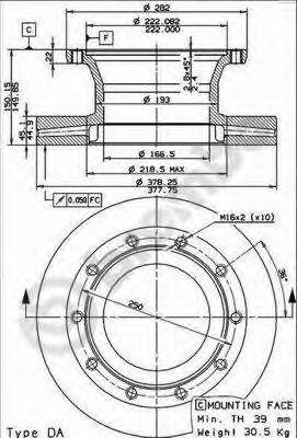 Тормозной диск 09795710 BREMBO