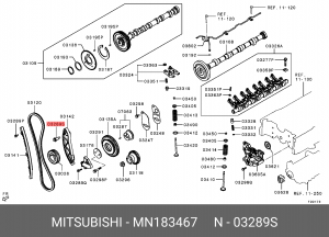 Болт натяжителя ремня ГРМ MN183467 MITSUBISHI