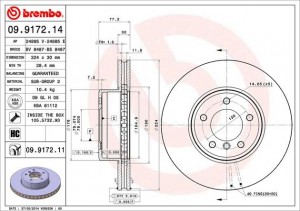 Тормозной диск 09.9172.14 BREMBO