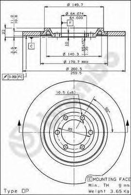 Тормозной диск 08.3210.10 BREMBO