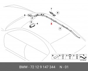 Подушка безопасности 72 12 9 147 344 BMW