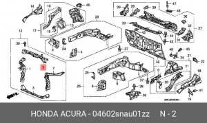 Балка крепления радиатора 04602SNAU01ZZ HONDA