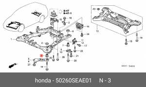 Сайлентблок подрамника 50260SEAE01 HONDA