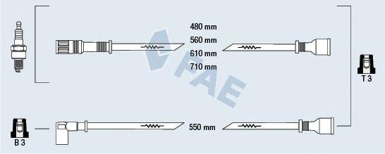 Ккомплект проводов зажигания 83870 FAE