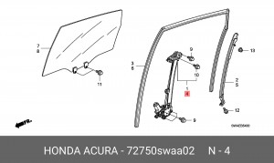 Привод стеклоподъемника 72750SWAA02 HONDA