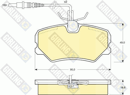 Комплект тормозных колодок, диско 6107931 GIRLING