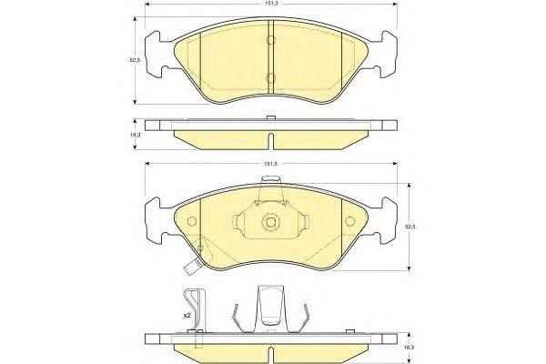 Комплект тормозных колодок, диско 6131732 GIRLING
