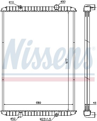 Радиатор, охлаждение двигател 637750 NISSENS