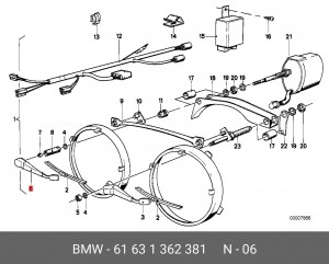 Рычаг стеклоочистителя, система очистки фар 61 63 1 362 381 BMW