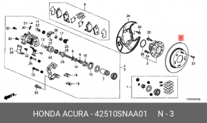 Диск тормозной 42510-SNA-A01 HONDA
