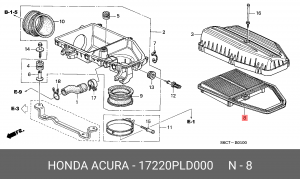 Воздушный фильтр 17220-PLD-000 HONDA