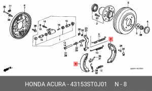 Комплект тормозных колодок 43153ST0J01 HONDA