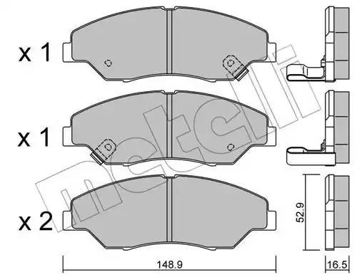 Комплект тормозных колодок, диско 2203760 METELLI