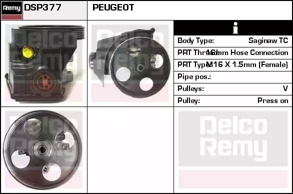 Гидравлический насос, рулевое управление DSP377 DELCO REMY