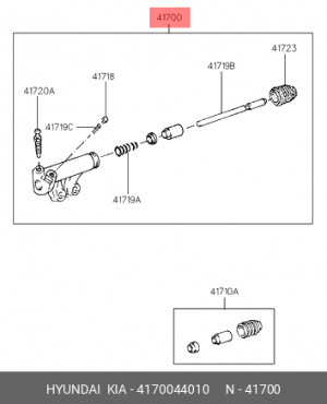 Рабочий цилиндр, система сцепления 4170044010 HYUNDAI KIA