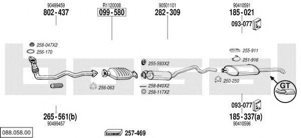 Система выпуска ОГ 08805800 BOSAL