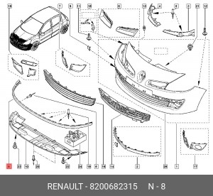 Спойлер 8200682315 RENAULT