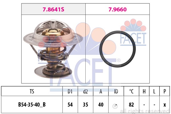 Термостат, охлаждающая жидкость 7.8641 FACET