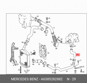 Патрубок воздушный турбокомпрессора A6385282882 MERCEDES BENZ