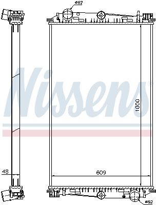 Радиатор, охлаждение двигател 614460 NISSENS