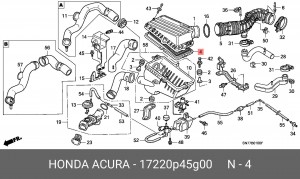Воздушный фильтр 17220P45G00 HONDA