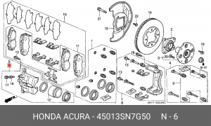 Тормозной суппорт 45013SN7G50 HONDA
