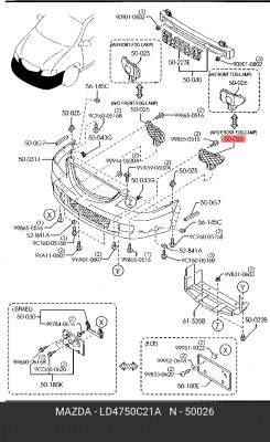 Крышка фары LD47-50-C21A MAZDA