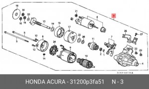 Стартер 31200P3FA51 HONDA