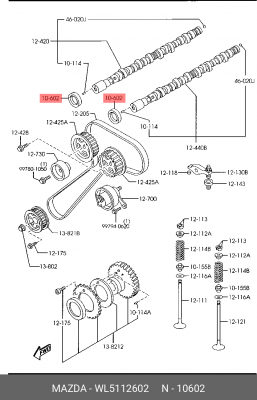 Сальник распредвала WL5112602 MAZDA