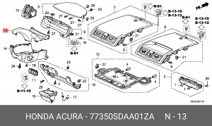 Облицовка рулевой колонки 77350SDAA01ZA HONDA
