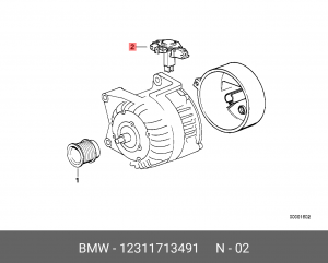 Регулятор генератора 12 31 1 713 491 BMW