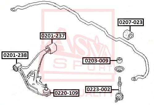 Рычаг подвески 0220-109 ASVA