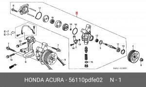 Гидравлический насос, рулевое управление 56110PDFE02 HONDA