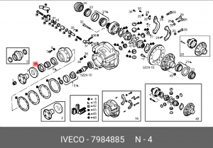 Уплотняющее кольцо, дифференциал 7984885 IVECO