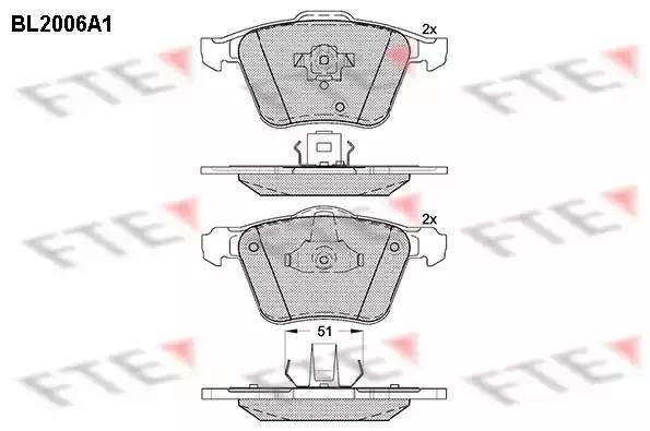 Комплект тормозных колодок, диско BL2006A1 FTE