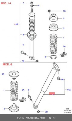 Амортизатор подвески 95AB-18K076-BF FORD
