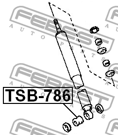 Сайлентблок - втулка амортизатора подвески TSB-786 FEBEST