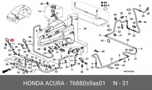 Форсунка стеклоомывателя 76880S9AS01 HONDA