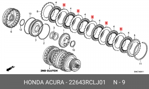 Диск фрикционный АКПП 22643RCLJ01 HONDA