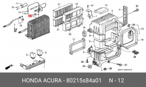 Испаритель, кондиционер 80215S84A01 HONDA