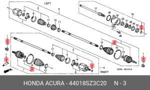 Пыльник ШРУСа (комплект) 44018SZ3C20 HONDA