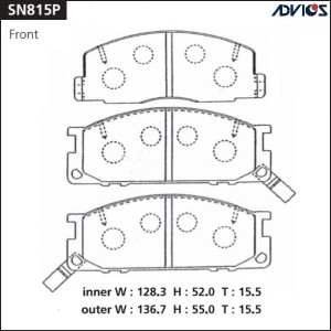 Колодки тормозные дисковые SN815P ADVICS
