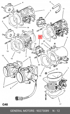 Датчик, положение дроссельной заслонки 90273089 GENERAL MOTORS