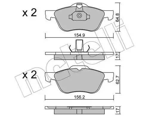 Комплект тормозных колодок, диско 22-0489-0 METELLI