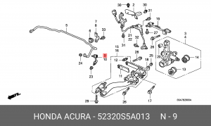 Тяга / стойка, стабилизатор 52320S5A013 HONDA