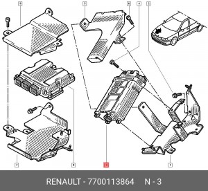 Блок управления, система впрыска 7700113864 RENAULT