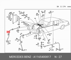 Датчик, частота вращения колеса A 116 540 08 17 MERCEDES BENZ